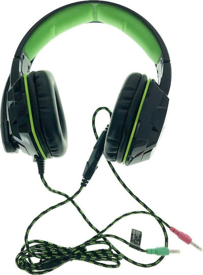 Esperanza Venom Over Ear Gaming Headset με σύνδεση 2x3.5mm Πράσινο