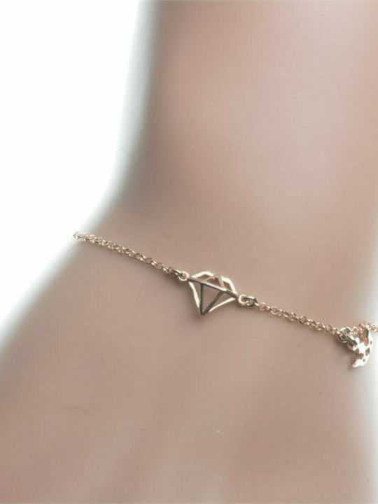 Discreet bracelet made of silver with diamond and crown pendant