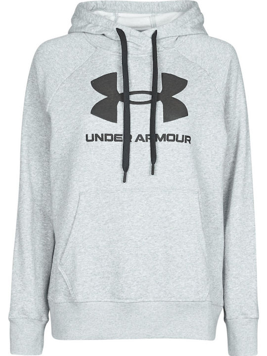 Rival Logo Long Women's Sweatshirt Hooded Gray