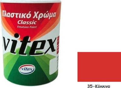 Vitex Classic Πλαστικό Χρώμα 35 για Εσωτερική Χρήση Κόκκινο 750ml