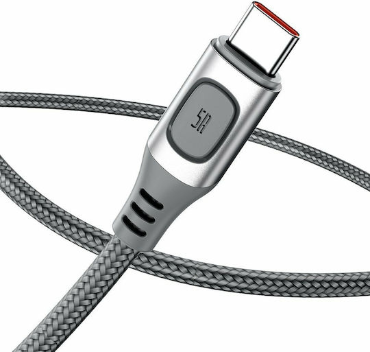 Baseus Power Delivery Плетена USB 2.0 Кабел USB-C мъжки - USB-A мъжки сребърен 2м (CATSS-B0S)