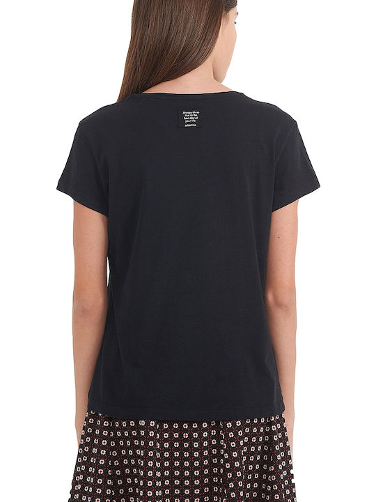 Attrattivo Femeie Tricou Negru