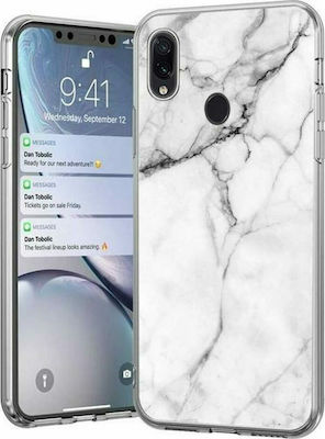 Wozinsky Marble Silicone Back Cover Durable White (Redmi Note 7 / 7 Pro)