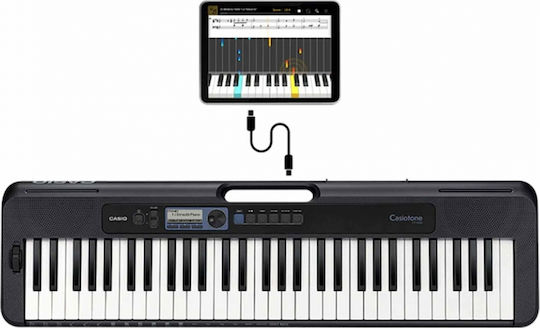 Casio Keyboard CT-S300 Bundle 2 with 61 Dynamic Keys with Stand Black Bundle 2