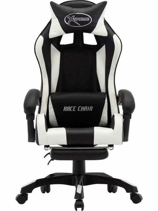 vidaXL Racing Gaming Stuhl mit Fußstütze Schwarz
