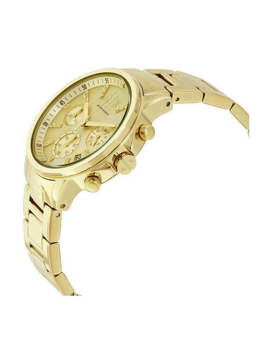 Armani Exchange Uhr Chronograph mit Gold Metallarmband AX4327