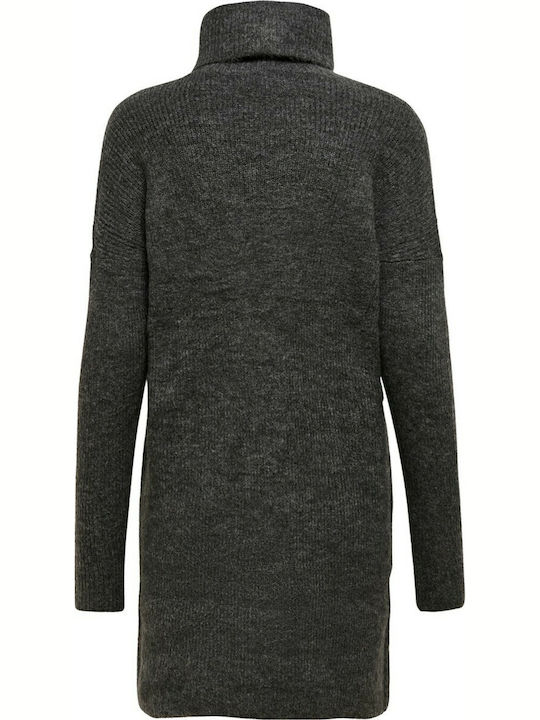 Mini Dress Turtleneck Dark Grey