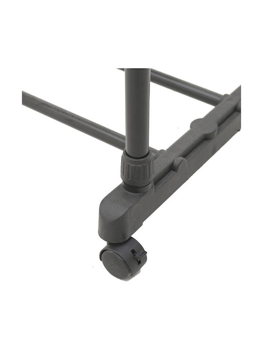 Click Wheeled Floor Garment Rack made of Metal Telescopic Black 80x41x155cm