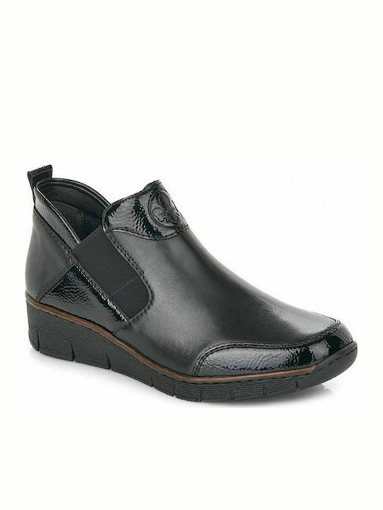 Rieker Leder Damen Chelsea Stiefeletten Schwarz