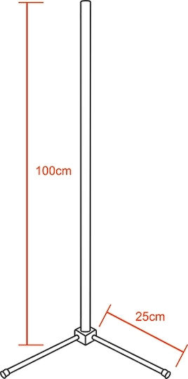 GloboStar LED Φωτιστικό Δαπέδου Υ100xΜ3εκ. 100lm Μαύρο