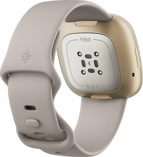 Fitbit Sense Oțel inoxidabil 40mm Rezistent la apă Smartwatch (Alb)
