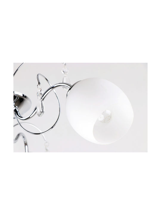 Home Lighting KQ 2221/3 Ferrow Lustră Trei lumini cu cristale pentru Soclu E27 Argint