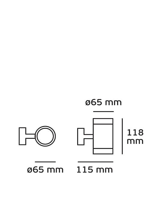 VK Lighting Spot Exterior de Perete GU10 IP54 Dublu Fascicul