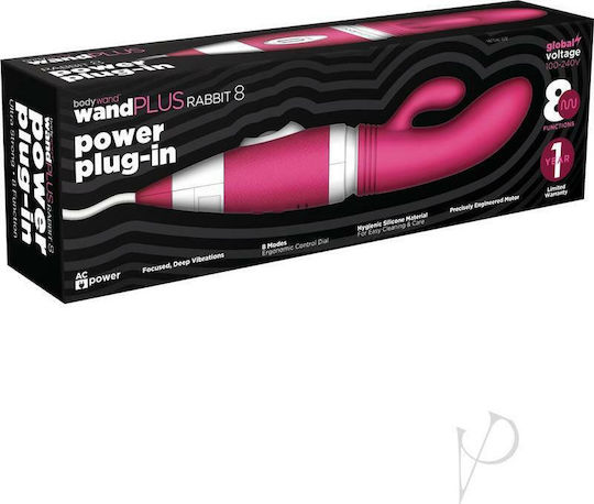 Bodywand Plus Rabbit 8 Silicone Plug-in Wand Massager Δονητής Rabbit Pink
