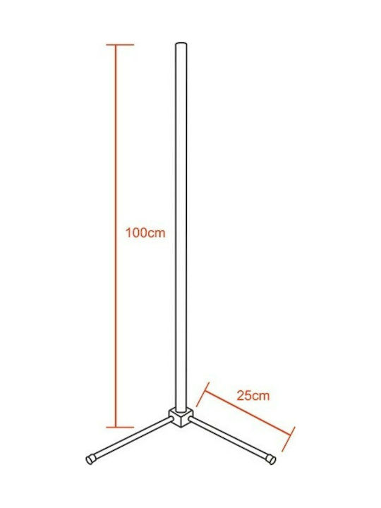 GloboStar Alien Design Μοντέρνο LED Φωτιστικό Δαπέδου Υ100xΜ25εκ. με Ρυθμιζόμενο Λευκό Φως σε Μαύρο Χρώμα