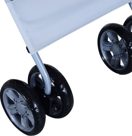 Pawhut Stroller Waterproof Dog/Cat Carrying Gray Stroller for 15kg Pets L75xW97xH45cm