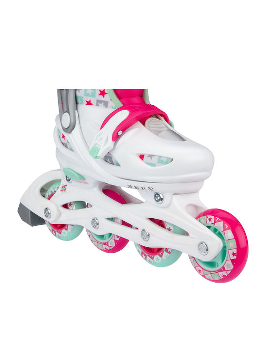 Nijdam Sk8 Star Inline Αυξομειούμενα Rollers Λευκά Παιδικά Nijdam Sk8 Star Inline Αυξομειούμενα Rollers Λευκά Παιδικά