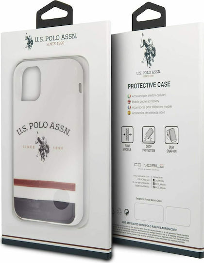 U.S. Polo Assn. Tricolor Blurred Cover Задна корица Пластмаса Бял (iPhone 11 Pro Max)