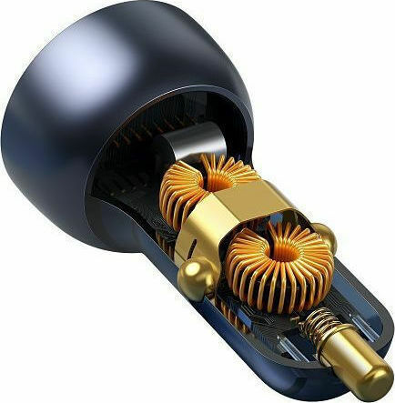 Baseus Auto-Ladegerät 65W 5A Schnellladung mit Anschlüssen: 1xUSB 1xType-C Gray Farbe