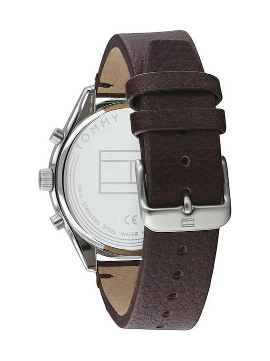 Tommy Hilfiger Bennett Men's Watch 44mm Battery with Brown Leather Strap