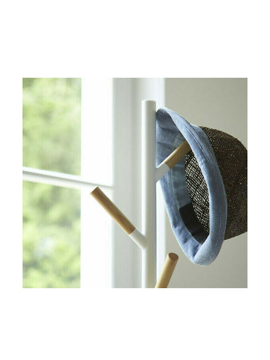 Yamazaki Metallic Coat Rack White 28x28x177cm
