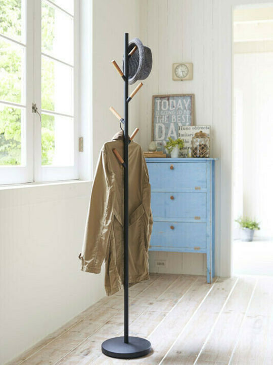 Yamazaki Freestanding Coat Rack Metallic Μαύρος YMZK 28x28x177cm