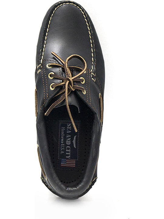 Dallas 2 Men's Leather Boat Shoes Black