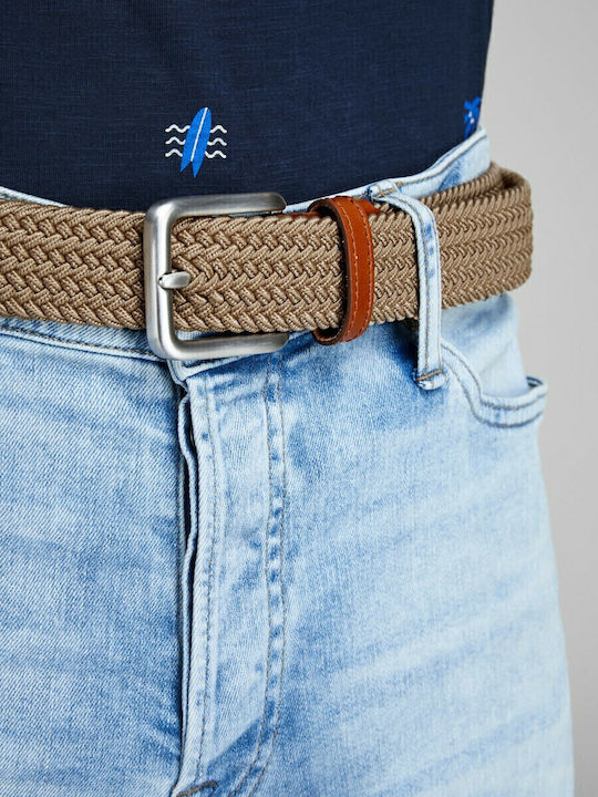 Еластична Мъжки Колан Knitted Beige/Brown
