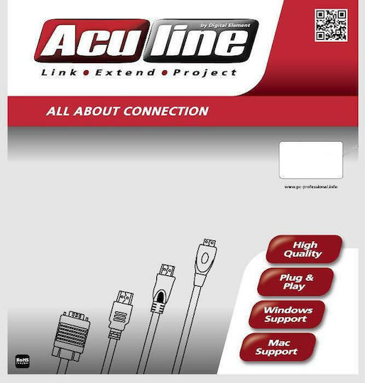 Aculine HDMI 1.4 Cable HDMI male - HDMI male 3m Black