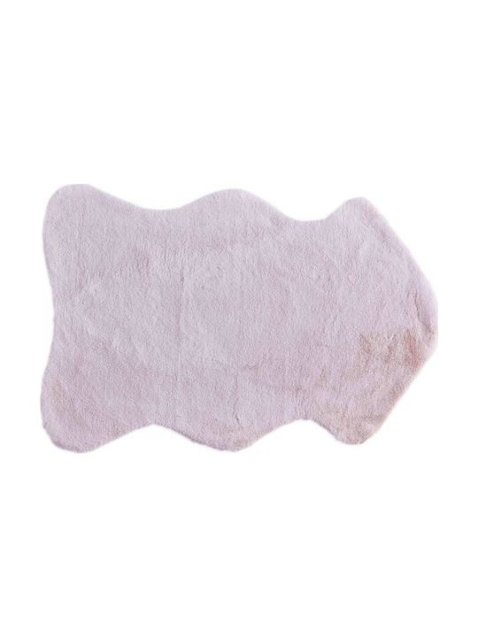 Newplan Rabbit Skin Rug Rectangular Furry Pink R06 R06 Pink