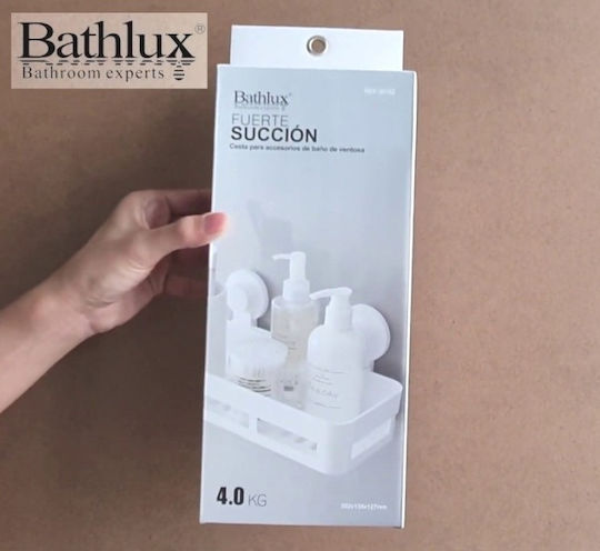 Bathlux 30162 Σπογγοθήκη Επιτοίχια Πλαστική με Βεντούζα Λευκή