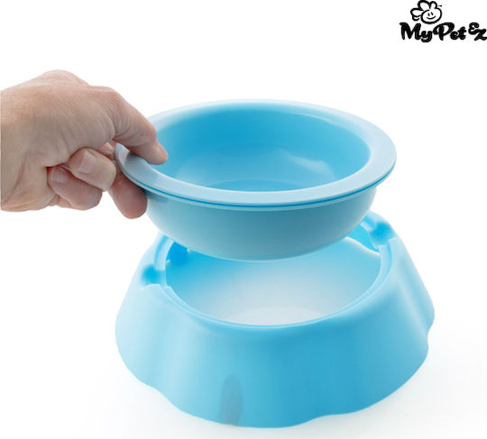 InnovaGoods My Pet Frosty PVC Bowl Food & Water for Dog & Cat 400ml 24cm in Light Blue Color