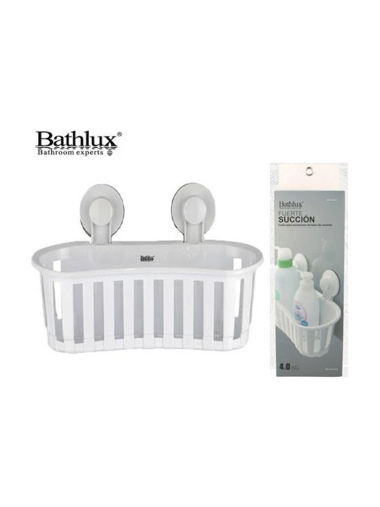 Bathlux 30133 Plastic Sponge Holder Wall Mounted with Suction Cup White