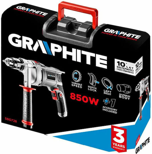 Graphite Κρουστικό Δράπανο 850W με Θήκη