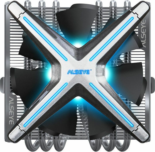 Alseye X120T Cooler Procesor pentru Socket /A/M/4/ / /1/2/0/0/ /1/1/5/x/ / cu RGB Iluminare Argintiu