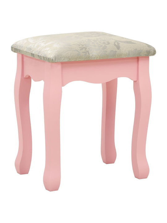 Wooden Makeup Dressing Table Pink with Mirror 75x69x140cm