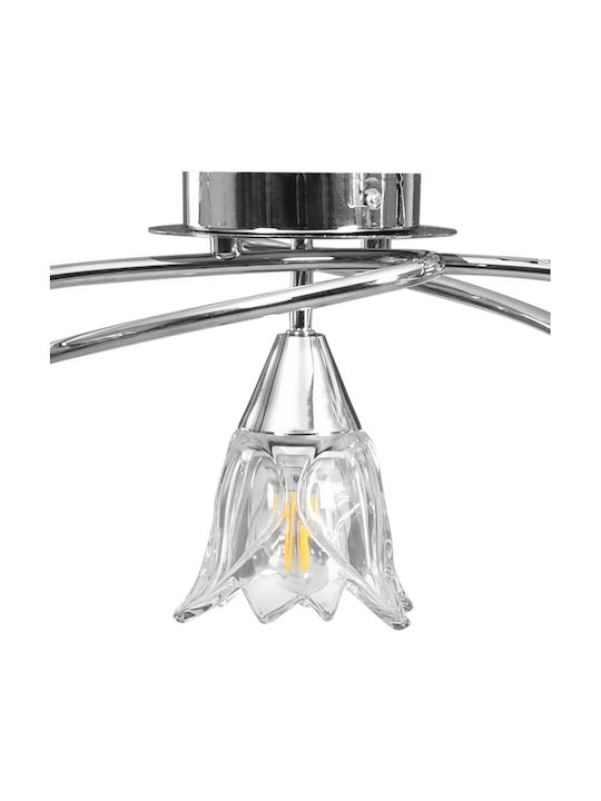 vidaXL Ceiling Mount Light Silver with Socket E14