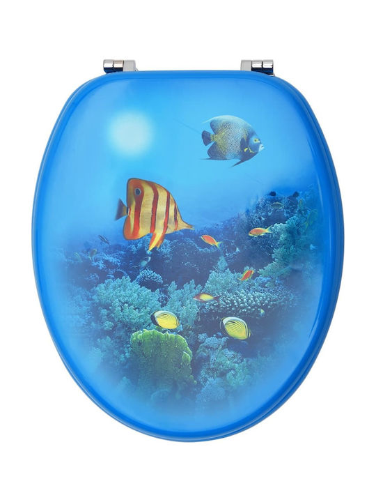 vidaXL Wooden Toilet Seat Deep Sea 43.7cm