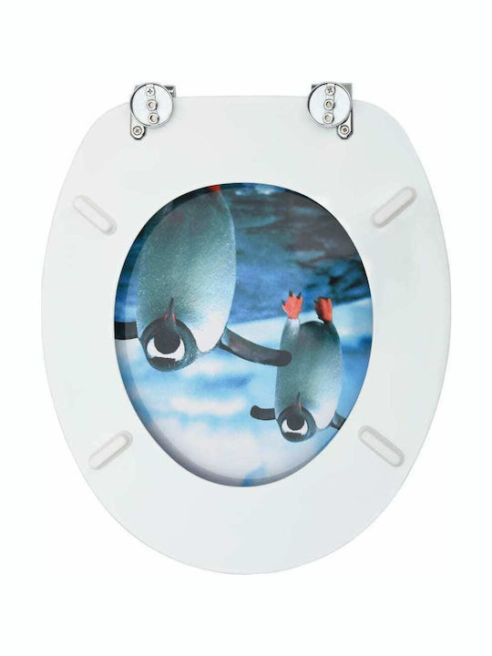 vidaXL Toilettenbrille Hölzernes 43.7x37.8cm Pinguine