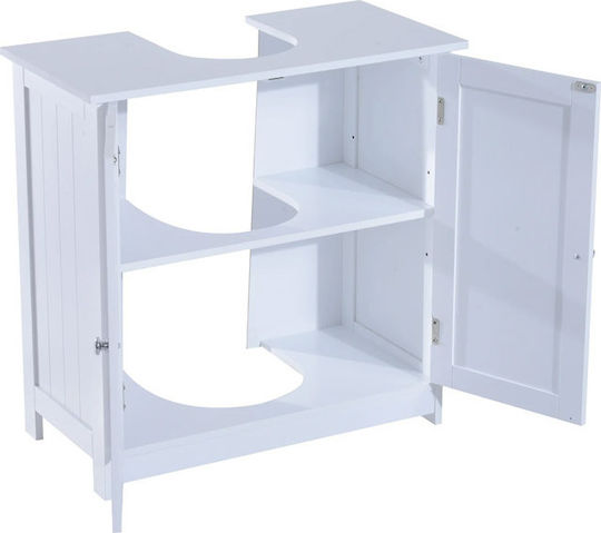 HomCom Πάγκος χωρίς Νιπτήρα Μ60xΒ30xΥ60cm Λευκός