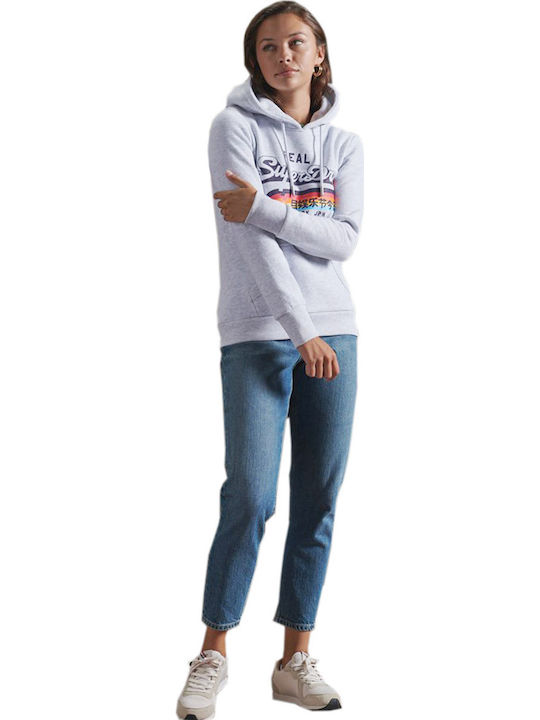 Vintage Logo Women's Sweatshirt Hooded Ice Marl
