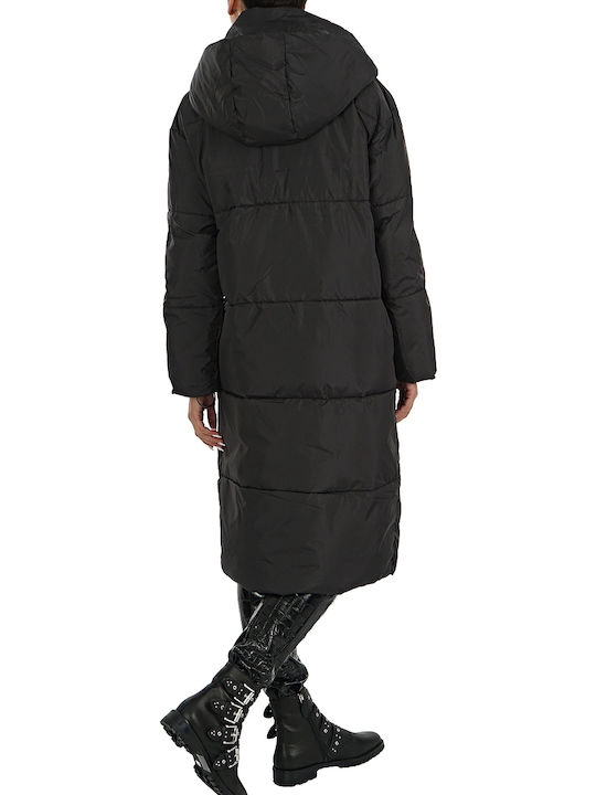 Catherina Women's Long Puffer Jacket for Winter Black