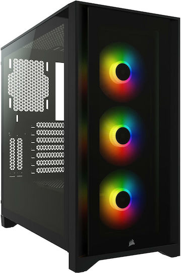 Corsair iCUE 4000X RGB Gaming Midi Tower Computer Case with Side Window Black