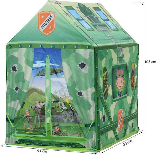 HomCom Детски шатър Малка къща Camouflage Зелен