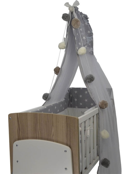 Bebe Stars Kids Decorative Garland Beige made of Fabric Pom Pom 250εκ.