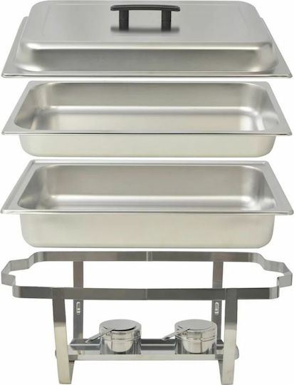 vidaXL Bain Marie Serving with Reservoir Set de 2 bucăți