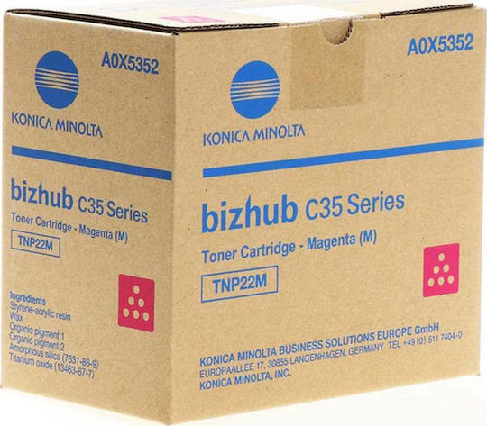 Konica Minolta TNP-22M Original Toner Laser Printer Magenta 6000 Pages (A0X5352)