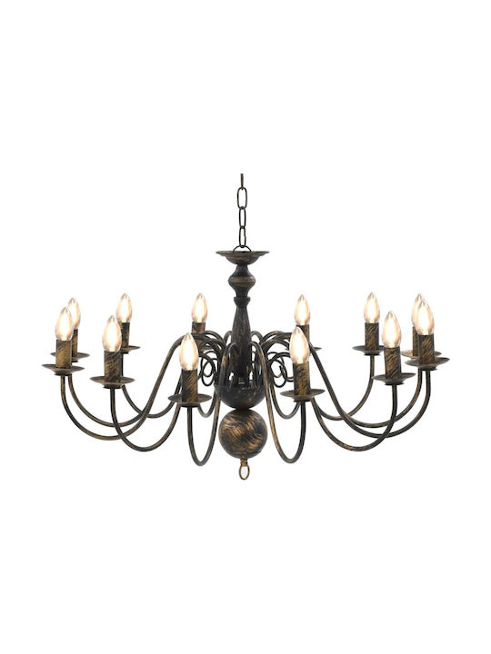 vidaXL Chandelier Candlestick Black 281621