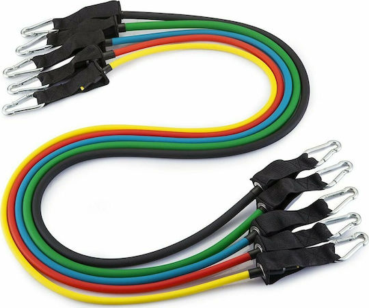 Hurtel Σωληνωτά Λάστιχα Γυμναστικής με Λαβές Σετ 5τμχ Πολύχρωμα