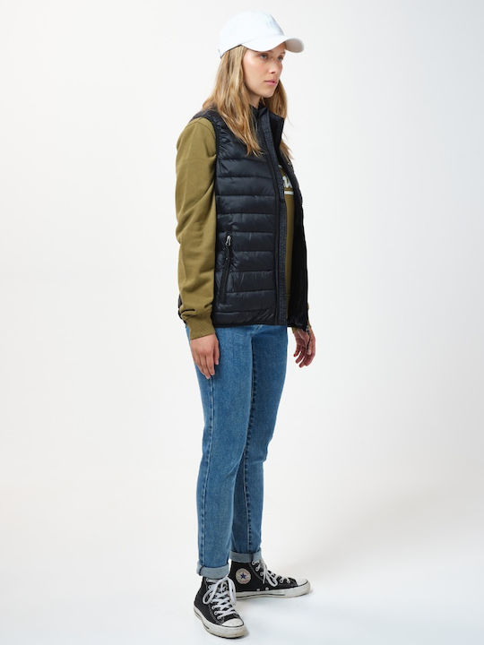 Women's Short Puffer Jacket for Winter Black